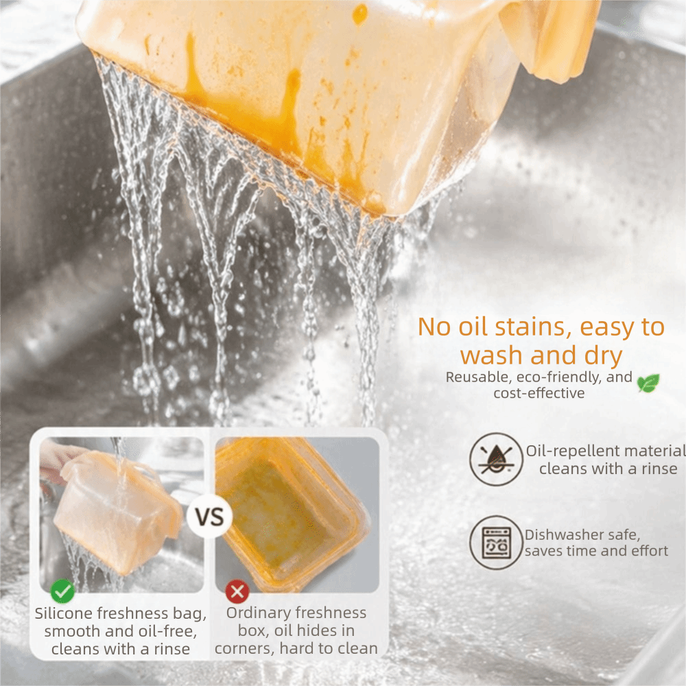 Food Storage Silicone Bags - Leak Proof Silicone Food Storage Bags