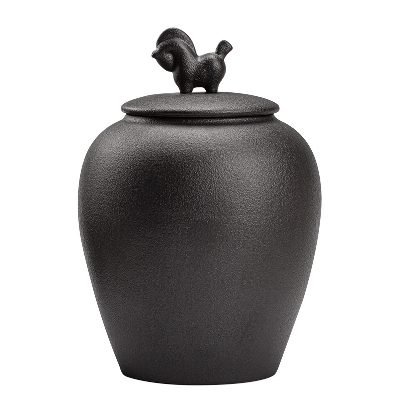 Food Storage In Room - Horse Ceramic Sealed Tea Jar Room