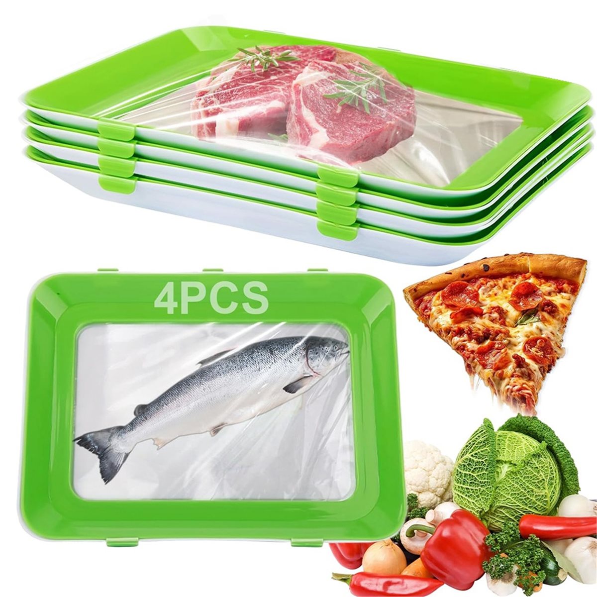 4Pcs Stackable Food Storage Tr - Food Storage Technology recension och pris