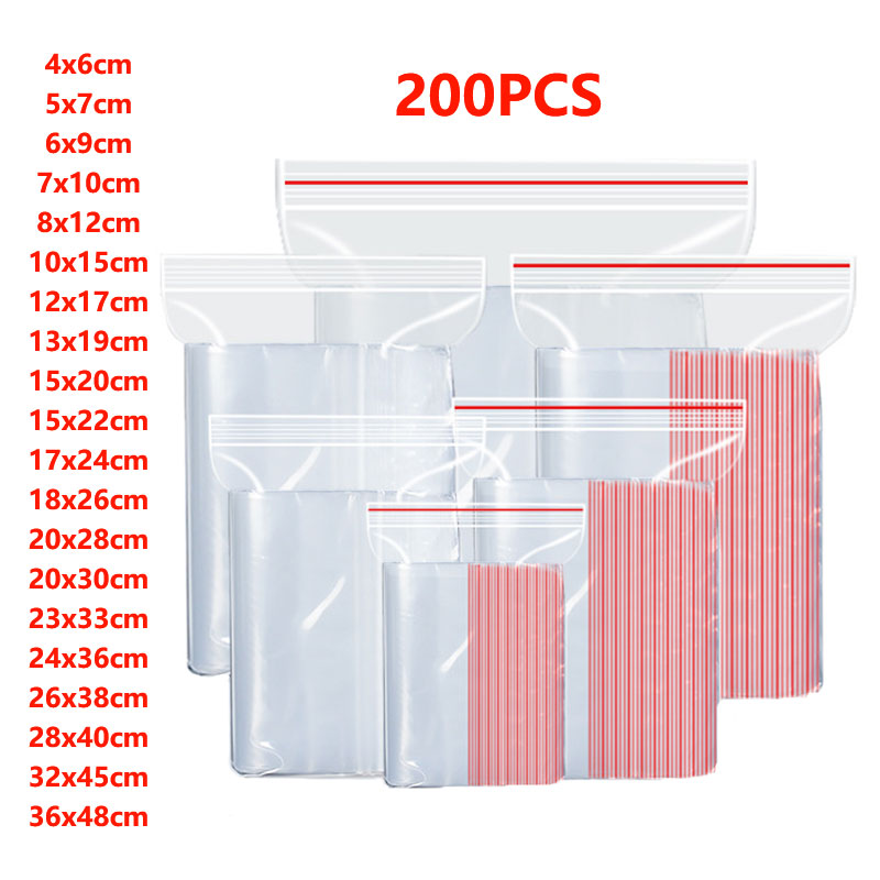 100/200Pcs Small Zip Lock Plas - Food Storage Locker recension och pris